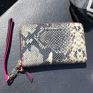 Snake skin print wristlet